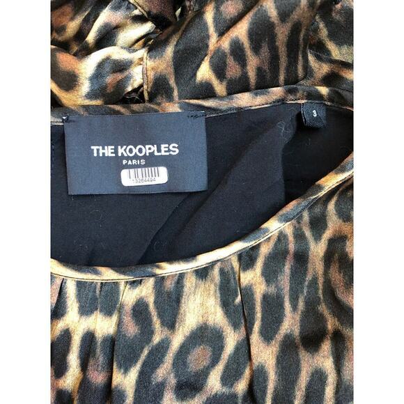 The Kooples Leopard Dress Silk Long Sleeve Mini L - Picture 11 of 14